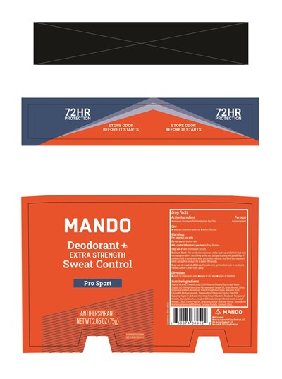 Mando Deodorant + Extra Strength Sweat Control Pro Sport  Label (Us Ap Big Stick 2.65oz Pro Sport 020626)